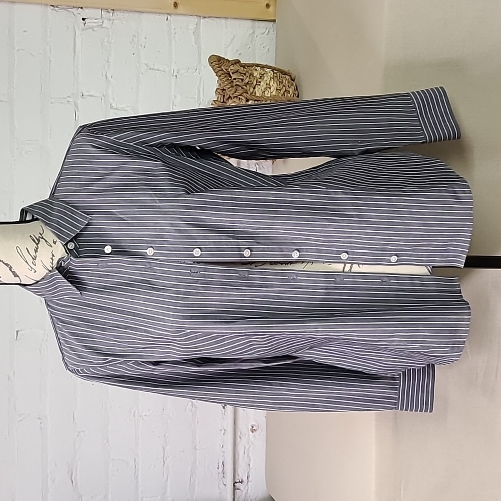 - Talbots Cotton Button Down  Grey Size 10